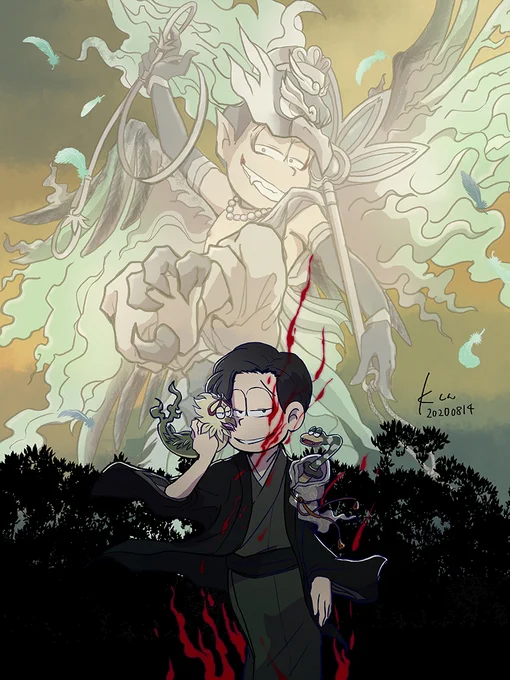「私にこんな酷いことをして生きて帰れると思わないでくださいね。」
#妖怪松百鬼夜行祭2020 

開催おめでとうございます!妖怪みのある伝奇はやはり魅力的です。 