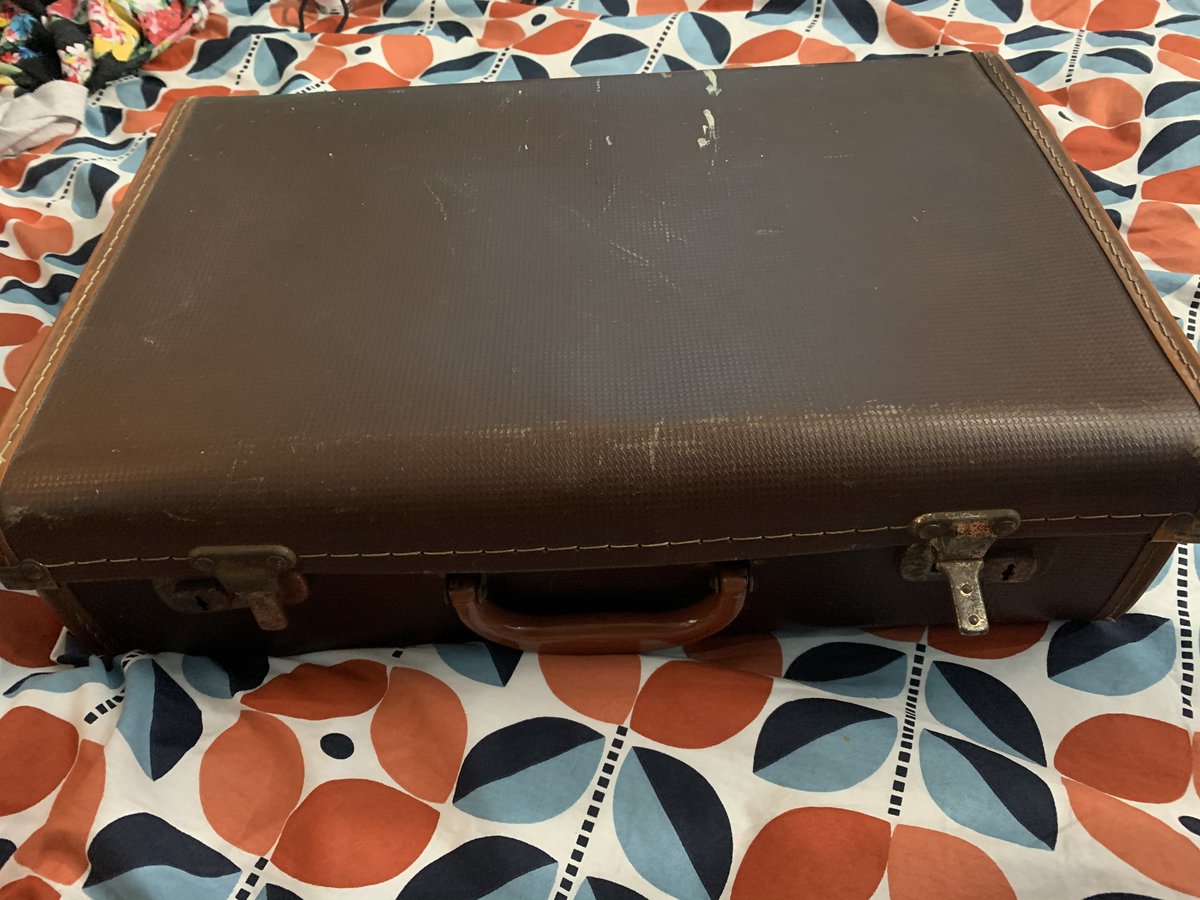 Here is the briefcase my Great Grandfather used to sell brushes as he traveled around Scotland. My dad tells us he would be instructed to trade for food rather than money because of the war. He lived in the Gorbals in a small flat with other men like him.