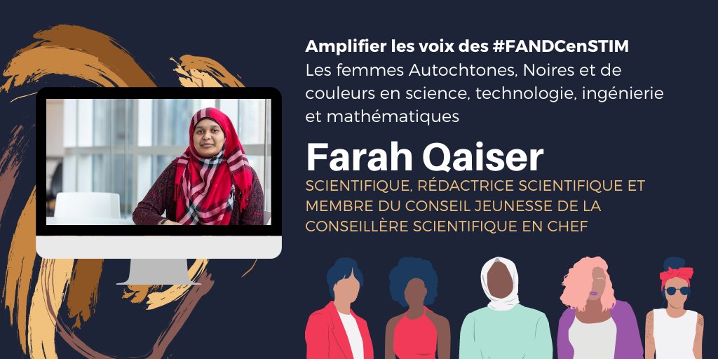 Sarah_Paquet's tweet photo. Pleins feux sur une #FANDCenSTIM : Farah, @this_is_farah, vient de terminer une maîtrise en génomique à @UofT. Elle est aussi rédactrice scientifique, cofondatrice de @TOSciPolicyNet (groupe d’étudiants en politique scientifique) et membre du Conseil jeunesse de la @SciChefCan. https://t.co/LX4OMZ1DLj