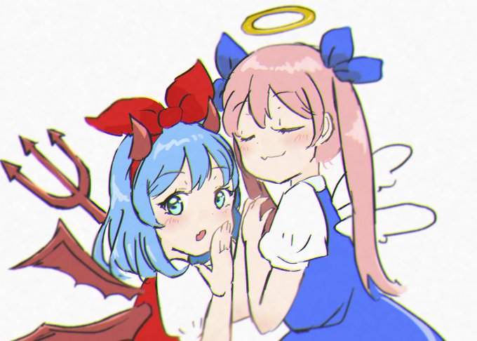 チルノ(東方Project) ,紅美鈴 「美鈴とチルノの太極拳①です。明日、②