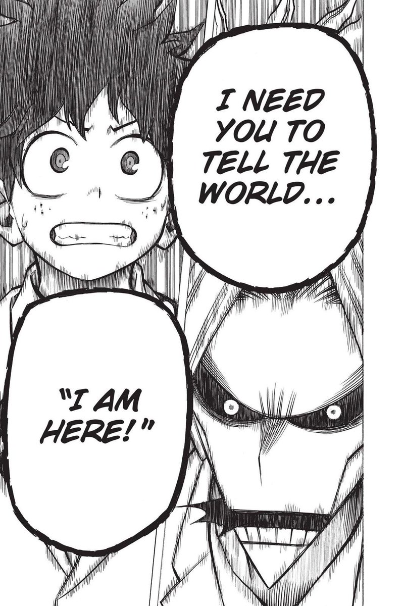 - of his career, and that builds up tension in the world of MHA and gives a sentiment of urgency to Izuku, that needs to learn fast so he can take his place as the "Symbol of peace"