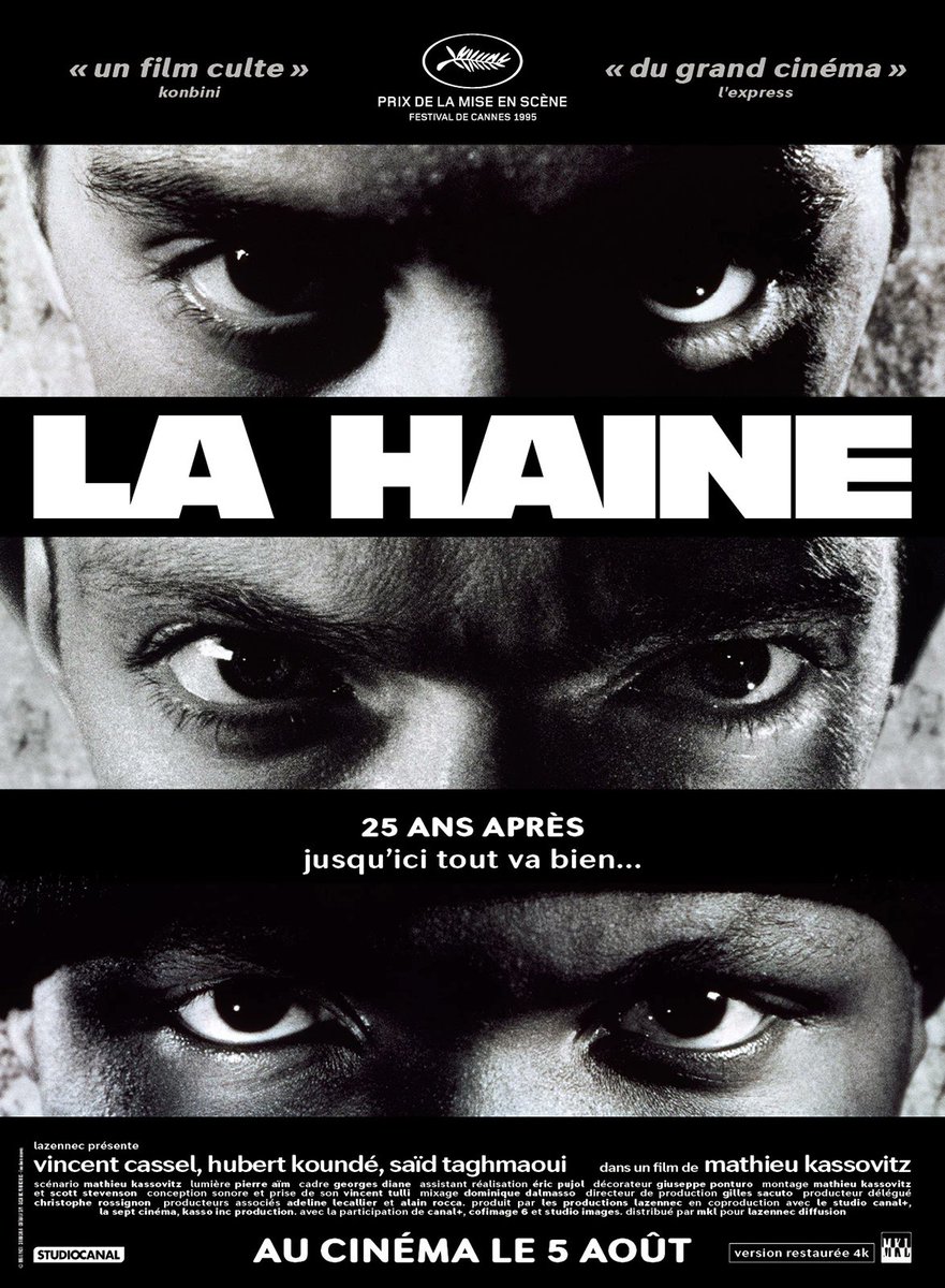  #LaHaine 25 ans après, je découvre ce classique que je voulais vraiment voir !Le tout en salle, et seul, pour encore plus rendre percutant ce long-métrage.Malgré le petit message de M.Kassovitz en début de film qui spoil un peu, on ne peut que kiffer l'expérience !1/2