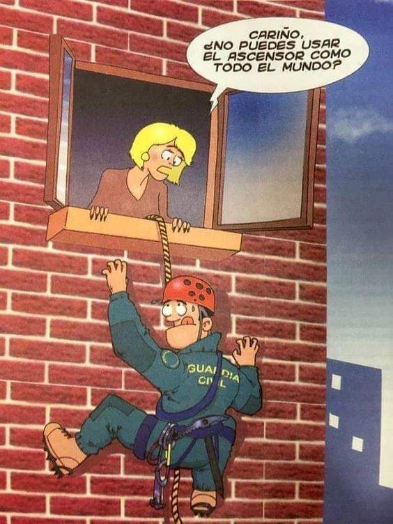 MqGuardiaCivil's tweet photo. #Humor Cada uno sube a su casa como quiere... Esos #GreiMan!

#Masqueguardiacivil #GuardiaCivil #Greim #SERVIRYPROTEGER #SOMOSLOSBUENOS #seguridadpublica #seguridadciudadana #somoscompañeros #somospolicias #España #SomosGC #IngresoGC #OpositorGC https://t.co/kSm0KrxDEC