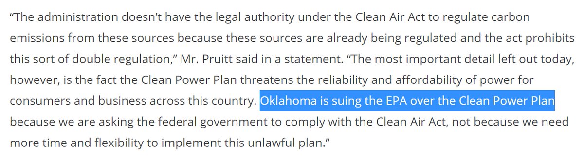 Someone else who immediately that day said he would sue: Oklahoma Attorney General Scott Pruitt. 5/