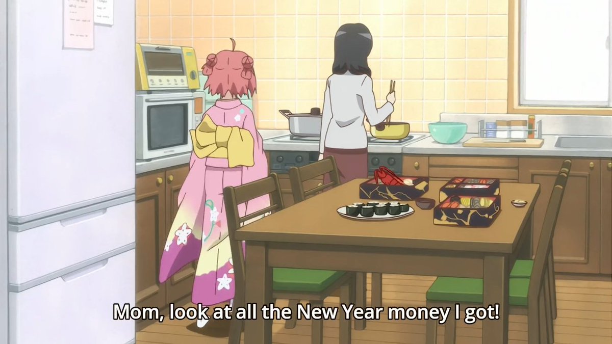 Isthereamom's tweet photo. You can see Akari Akaza's mom in episode 7 of Yuru Yuri! Although, it'd be really cool if we got to see more than her back. https://t.co/bwGvs8tP42