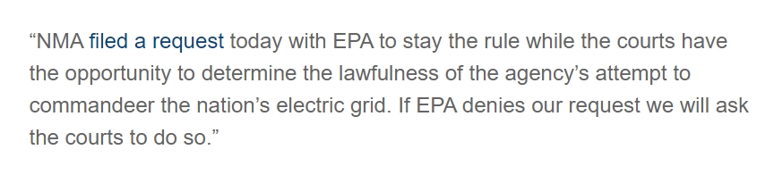 So did the National Mining Association. So did West Virginia Attorney General Patrick Morrisey. And I'm sure others did as well. 6/