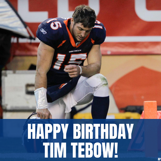 Happy Birthday to the GREAT Tim Tebow! He turns 33 today. TAG 3 friends who are Tim Tebow fanatics.  