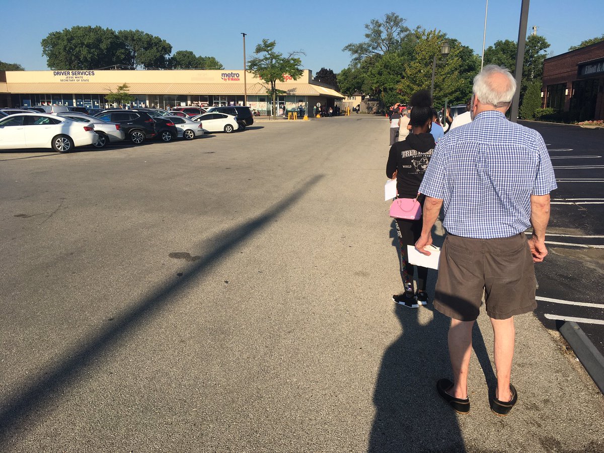 The line is not moving quickly. To say the least.Someone was nice enough to tell the seniors among us that they can go to the front.That age cutoff is 65. The gentleman in front of me - he’s 64...
