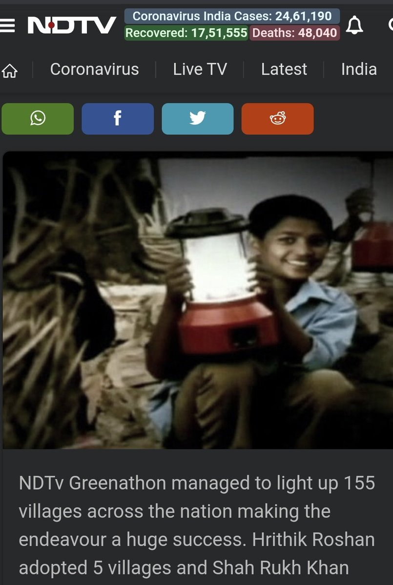  #HrithikRoshan took part in NDTV's Greenathon project tjat pledged to light up villages & adopted 5 villages & ensured electricity,education & proper health care reaches them. Noone talks about these. A lot will be surprised to know this happened coz  #Hrithik never speaks