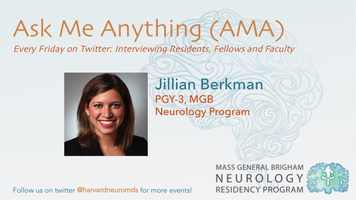 Join us in our first AMA with @jillian_molli! Reply to this thread and ask Jill about her experiences in the #MGBNeurology residency and life in Boston! Thanks for joining us Jill!