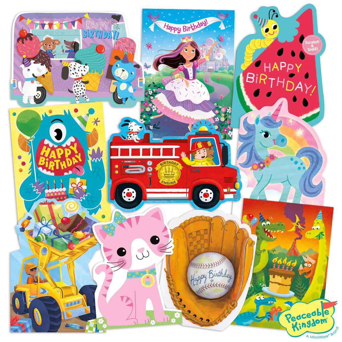 The perfect birthday card will always be at your fingertips! From a four-alarm foil fire truck to a sparkling glitter princess, this impressive collection of cards has got you covered for every upcoming birthday celebration. 
More: bit.ly/2Vpcdky
🚒🧚 
#PeaceableKingdom