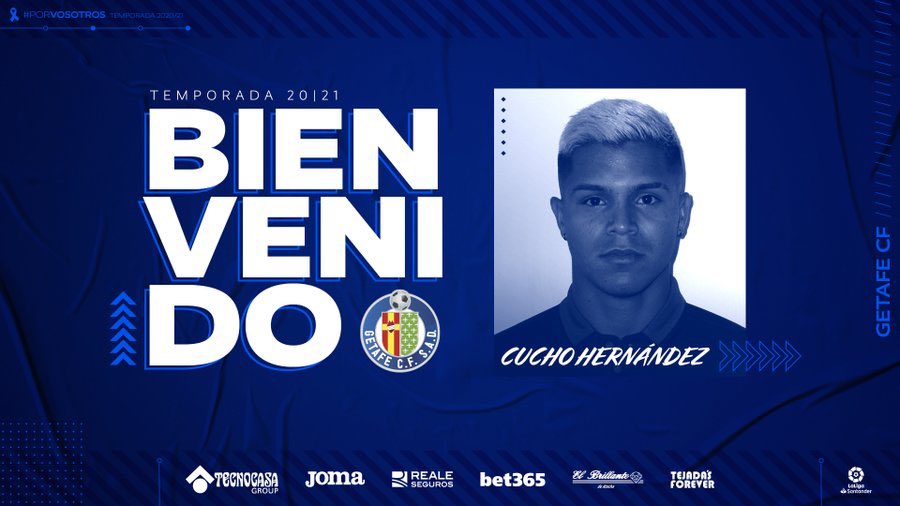  DONE DEAL  - August 14Cucho Hernández (Watford to Getafe )Age: 21Country: Colombia Position: StrikerFee: LoanContract: Until 2021  #LLL