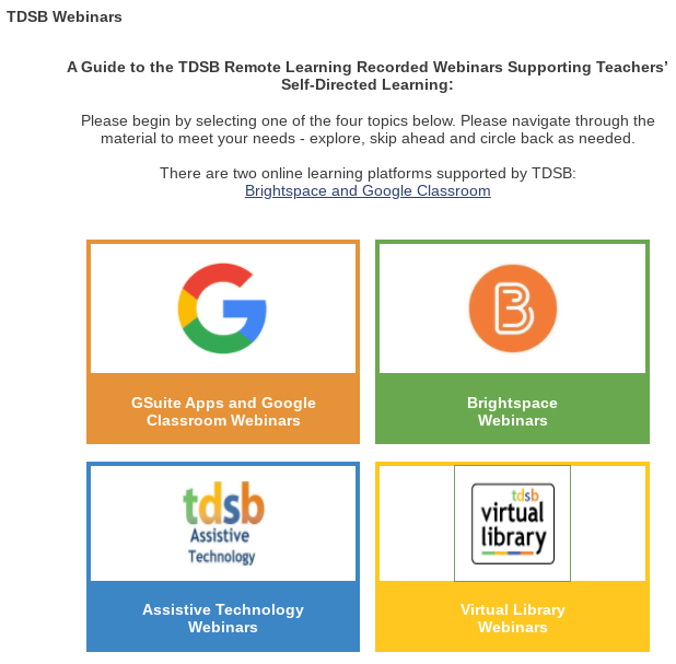 EDUholtz27's tweet photo. Are you starting to think ahead to Sept &amp; looking to do some self directed learning with:

✔️Brightspace, 
✔️Google Classroom, 
✔️GSuite Apps,
✔️Virtual Library 
✔️and Assistive Technology?

We've got you covered! 

Check out all the resources to help - https://t.co/ivJpi0L9El https://t.co/ahHjZ78qnB