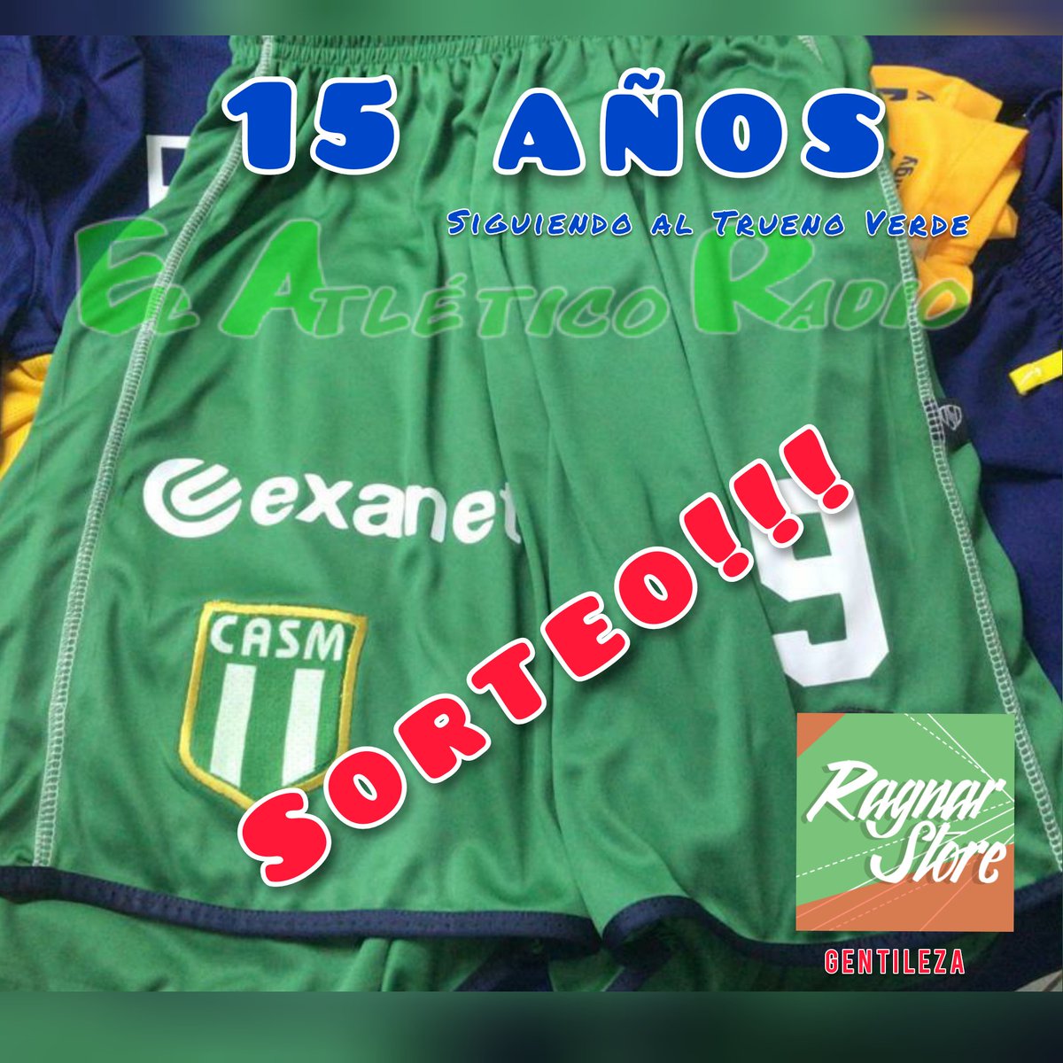 ELATLETICORADIO's tweet photo. 15 Años de EL ATLETICO RADIO.
.
15 Años de seguir incesantemente al Trueno Verde y esta vez, por gentileza de #RagnarStore estaremos sorteando este hermoso short. Lee más condiciones:
PARA PARTICIPAR •
.
📲 Dejanos nombre completo y últimos tres números de DNI. https://t.co/QFLr51MGTQ