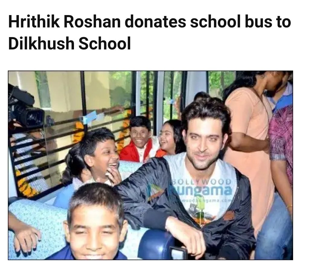 Having suffered frm bullies since childhood due2his extra finger n stutter  #HrithikRoshan had always been empathetic espiecially2d causes of d disabled which he defines as "specially abled".When he got2knw Dilkhush School(Special school) need a bus he donated1 & keeps aiding dem