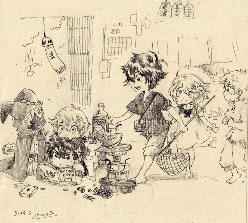 今年は生まれ故郷の町に帰れないので代わりに去年描いたあなでん夏休みパロディを置いて懐かしみます。 