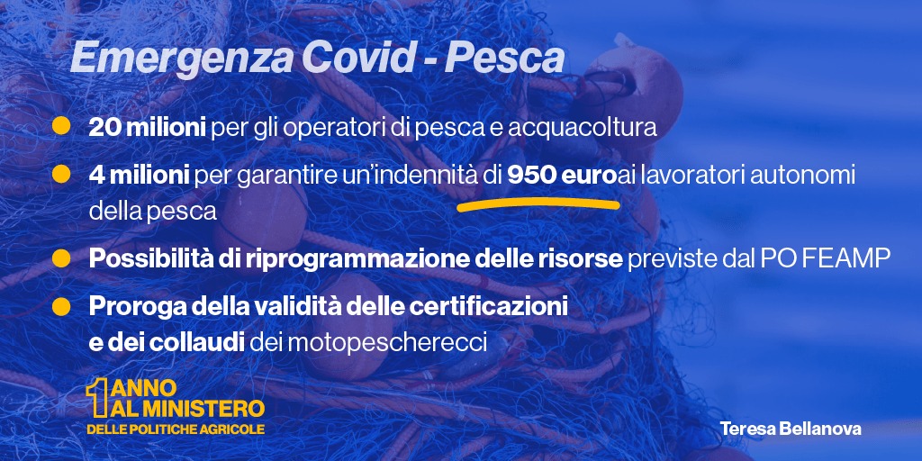 Come altri pezzi strategici dell'agroalimentare, anche la #pesca ha sofferto le conseguenze dell'emergenza sanitaria. Per questo abbiamo previsto misure specifiche per tutelare il settore e favorire il rilancio.
facebook.com/teresabellanov…