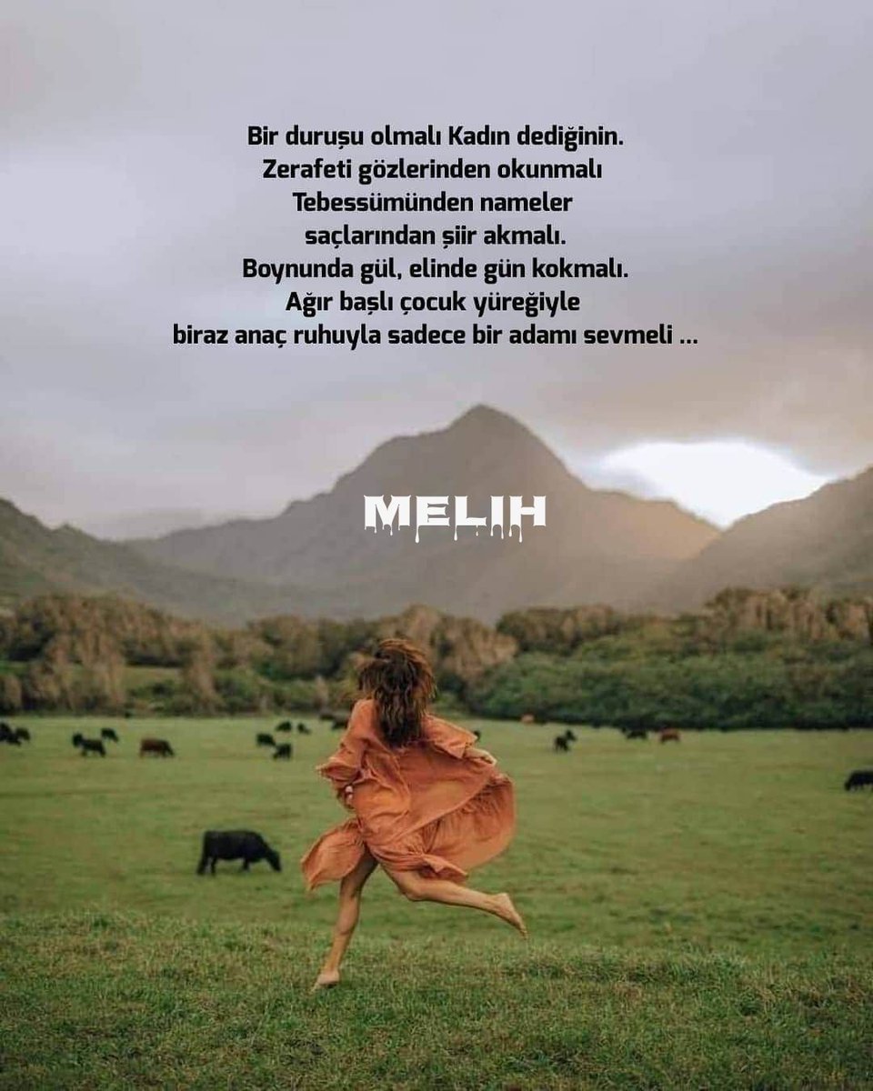 farkimi_farket1's tweet photo. Bir duruşu olmalı ADAM  dediğinin.
Bir KADIN'ı , bir hasreti, bir vuslatı, 
bir türküsü olmalı.
Bakışları bir mızrak gibi dokunmalı.
Ağır ağır okunmalı 
Sakallarından şiirler akmalı.
Hüznün ortağı olmalı.
Bir kadını gözyaşlarından öpmeyi bilmeli
Güzelim değil özelim demeli. https://t.co/Zx9dcjpypf