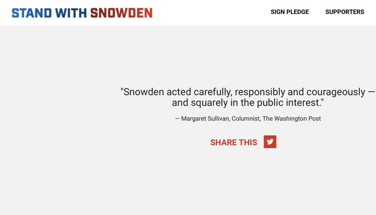 Praise for Snowden’s heoric whistleblowing has also come from  @BernieSanders,  @CornelWest, Noam Chomsky and Washington Post media reporter  @Sulliview: