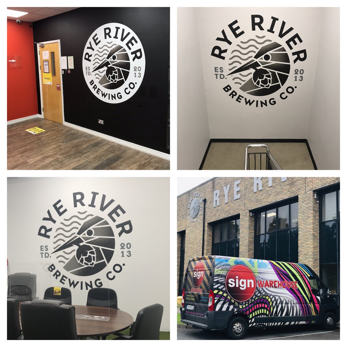 ryeriverbrewing's tweet photo. We were so happy to have Sean from Sign Warehouse here this week installing new interior signage as part of our brand update! 🤩
#LookingGood
#SupportLocalBusiness
#GreatSigns
#IrishCraftBeer
#Brewery https://t.co/EV4Q5iant4