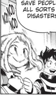 Awwww this is the first time we've seen Uraraka get really excited about a hero! Actually this is probably the most excited we've seen a focused character other than Deku get about heroes. Def first one outside of All Might