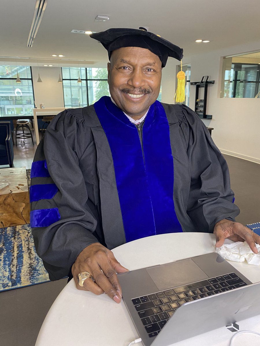 mflexperience's tweet photo. Please join us in sending a special congrats to Minor Football League (MFL) CEO/Chairman and Founder Richard Myles Sr. who is now Asst. Dean Dr. Richard D. Myles Sr., Chaplain! He graduates 🎓 today from Global Oved Dei Seminary &amp; University! #MFLisHere #Classof2020 #MFL #GODSU https://t.co/yn3VaGNe6s