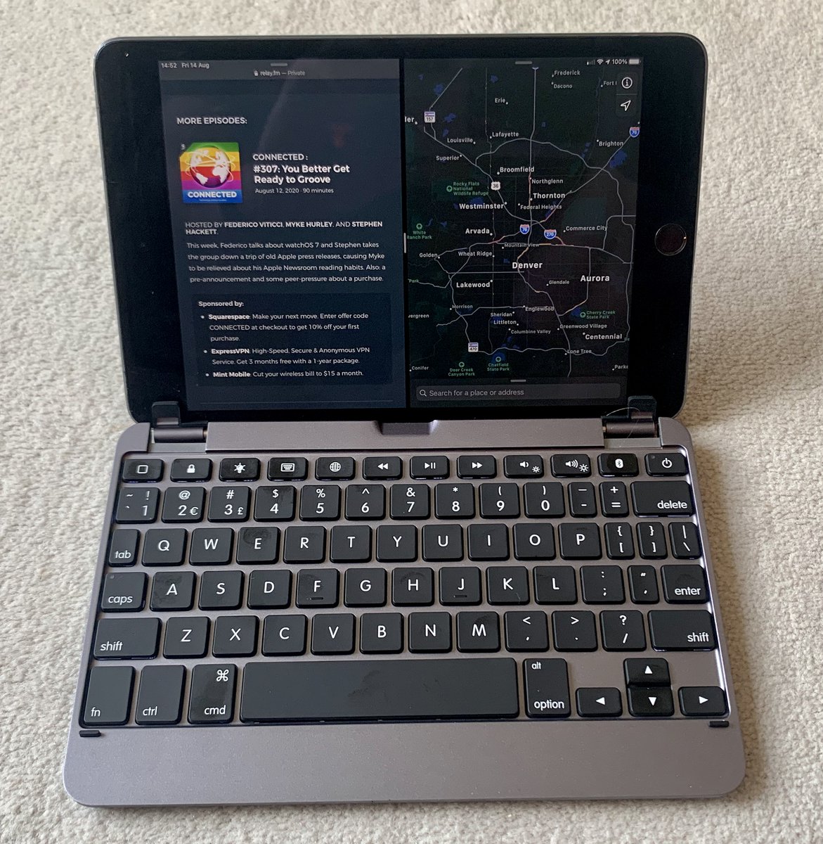 The Brydge keyboard, whilst out of favour now on the pros, makes a super cool 2020 micro netbook with the iPad mini. 
@ismh <a href="/imyke/">Myke Hurley</a>