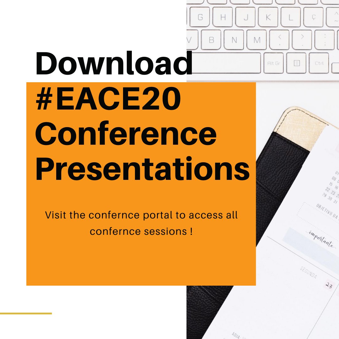 EACEPR's tweet photo. Did you miss a session at last week's #EACE20 conference? You can now download all presentations off the conference portal for the next 30 days! #eace https://t.co/HK3xMzlCIm