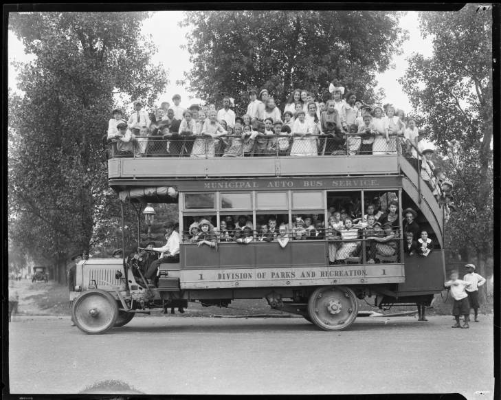 STLpubLibrary's tweet image. #FridayFunFact: From 1916-1933 the Parks &amp;amp; Recreation Department of St. Louis ran a bus line inside Forest Park. The bus stopped at all major attractions in the park and the cost was a nickel.
