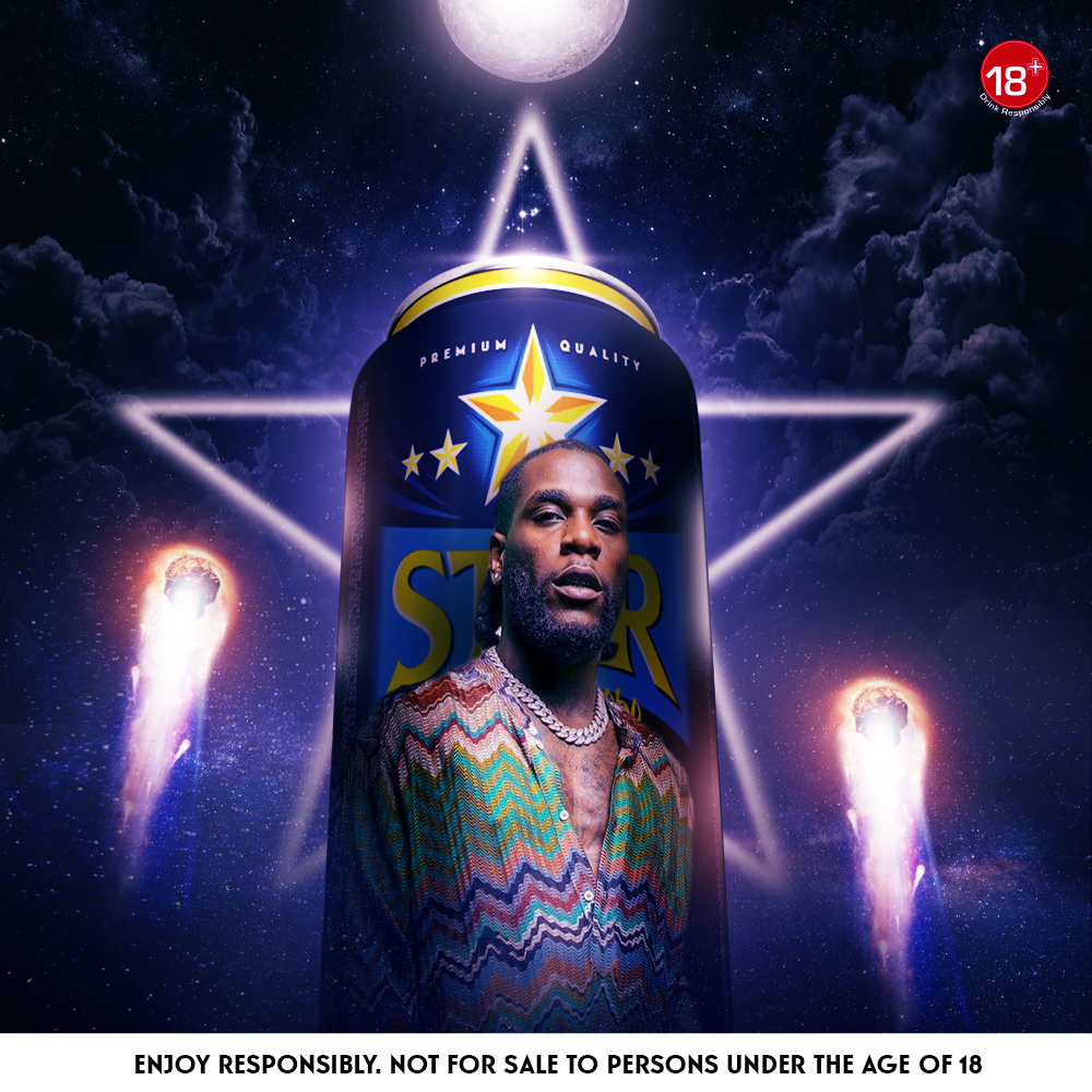 TheHeeb_'s tweet photo. New project alert!!!  @burnaboy for @insightpublicis and 
@Star_NG
 When I first got this brief, the first thing that came to my head was “out of this world”. Intergalactic super awesome shii. Then we had to bring the brand into it. Two african giants #BurnaBoy #TWICEASTALL #Heeb https://t.co/YLD3xsyIQX
