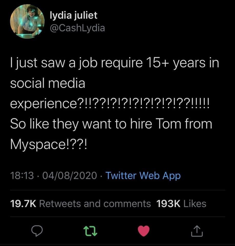 TheSocialClubHQ's tweet photo. Social Media Manger related tweet of the week 🤣!!!!
Hit the ♥️ if you relate!
#socialmediamanger https://t.co/FdbEolmuTe