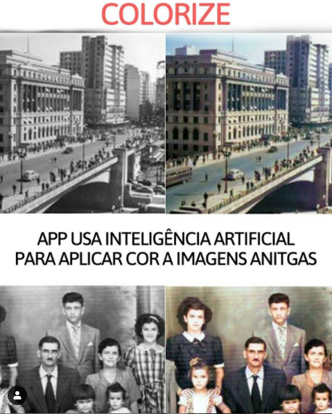 ColunaHighTech's tweet photo. O #app #Colorize para  #smartphone usa a #InteligenciaArtificial para colorir #fotos em preto e branco, com resultados bem realistas. E é grátis! O app leva alguns segundos para analisar sua #imagem e usa um #servidor próprio para aplicar a tecnologia. https://t.co/XkgUXlNew2