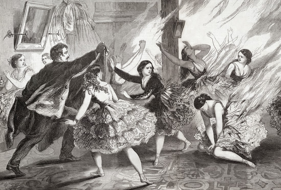 On 15 November 1862, Livry was rehearsing the title role of Fenella, a mime part and the title role in Auber's opera La muette de Portici. Making her second-act entrance, she shook out her skirts, which caught fire on a gaslight.
