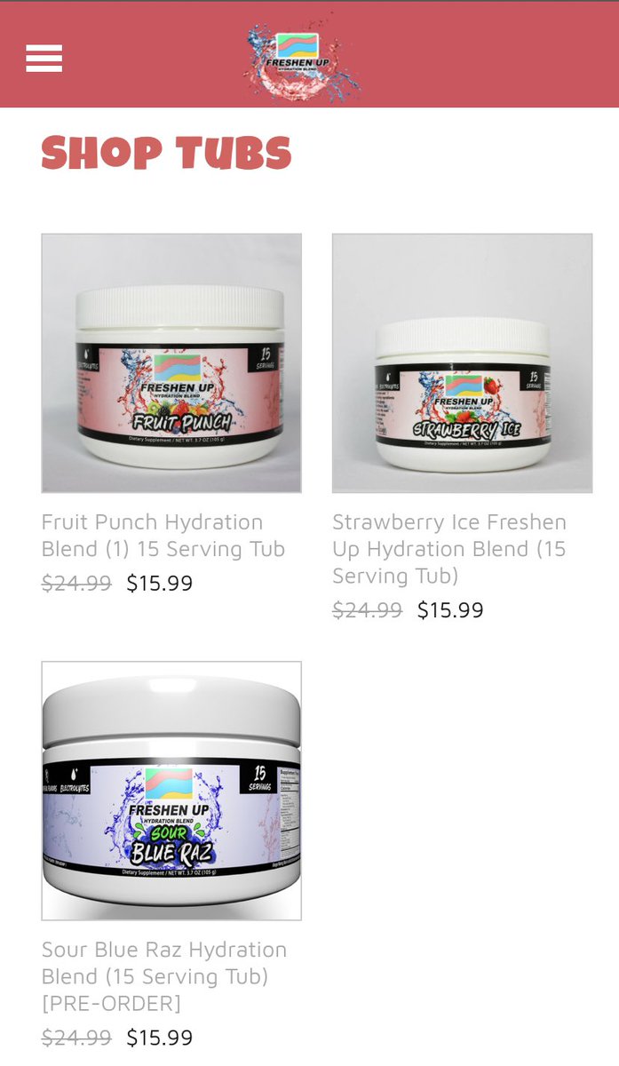 DrinkFreshenUp's tweet photo. 🍓FRESHEN UP FRIDAY🍓

All tubs are $15.99 until midnight EST! 

Order until 6pm EST and have it shipped out TODAY. 📬

This will be the last Freshen Up Friday until Sour Blue Raz drops! 💙🎉

https://t.co/JfvyeF9Yd8 https://t.co/ACWeCH4Ejw