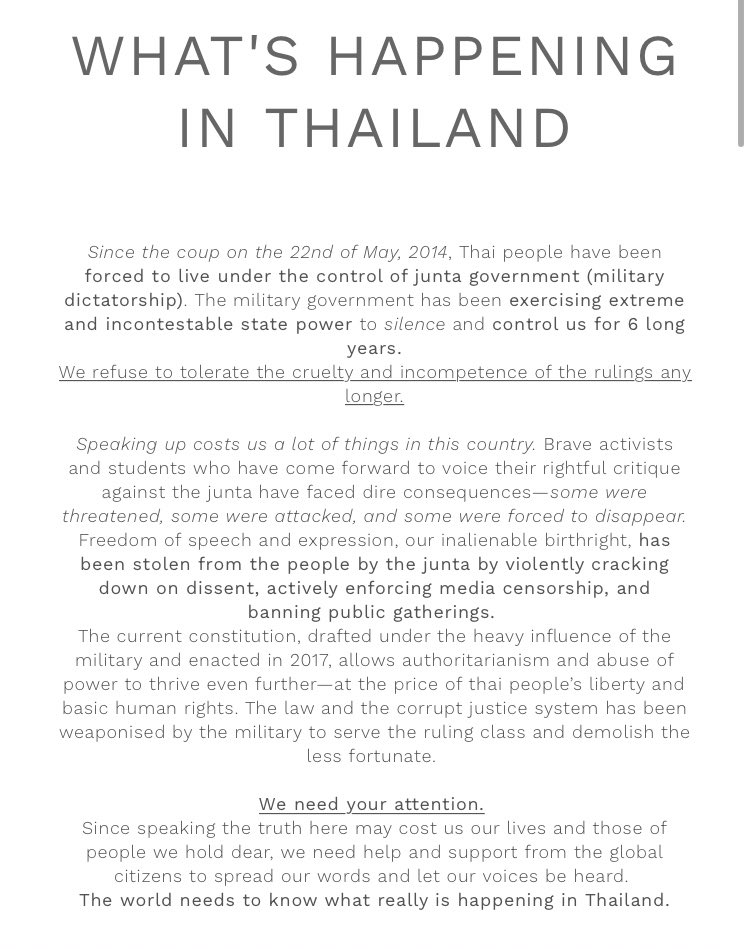  please read this don’t ignore the current situation in thailand. people are afraid to speak up because of what could happen to them. activists and protestors are being abducted so we need to spread the word as much as we can #FightwithPanusaya #Freedomforthai  #SaveParit