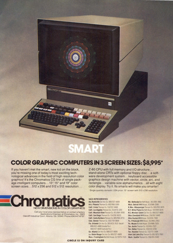 looks like it was originally meant to be a terminal, but Chromatics was marketing this as a full-on Z80 computer with some nice color graphics capabilities.