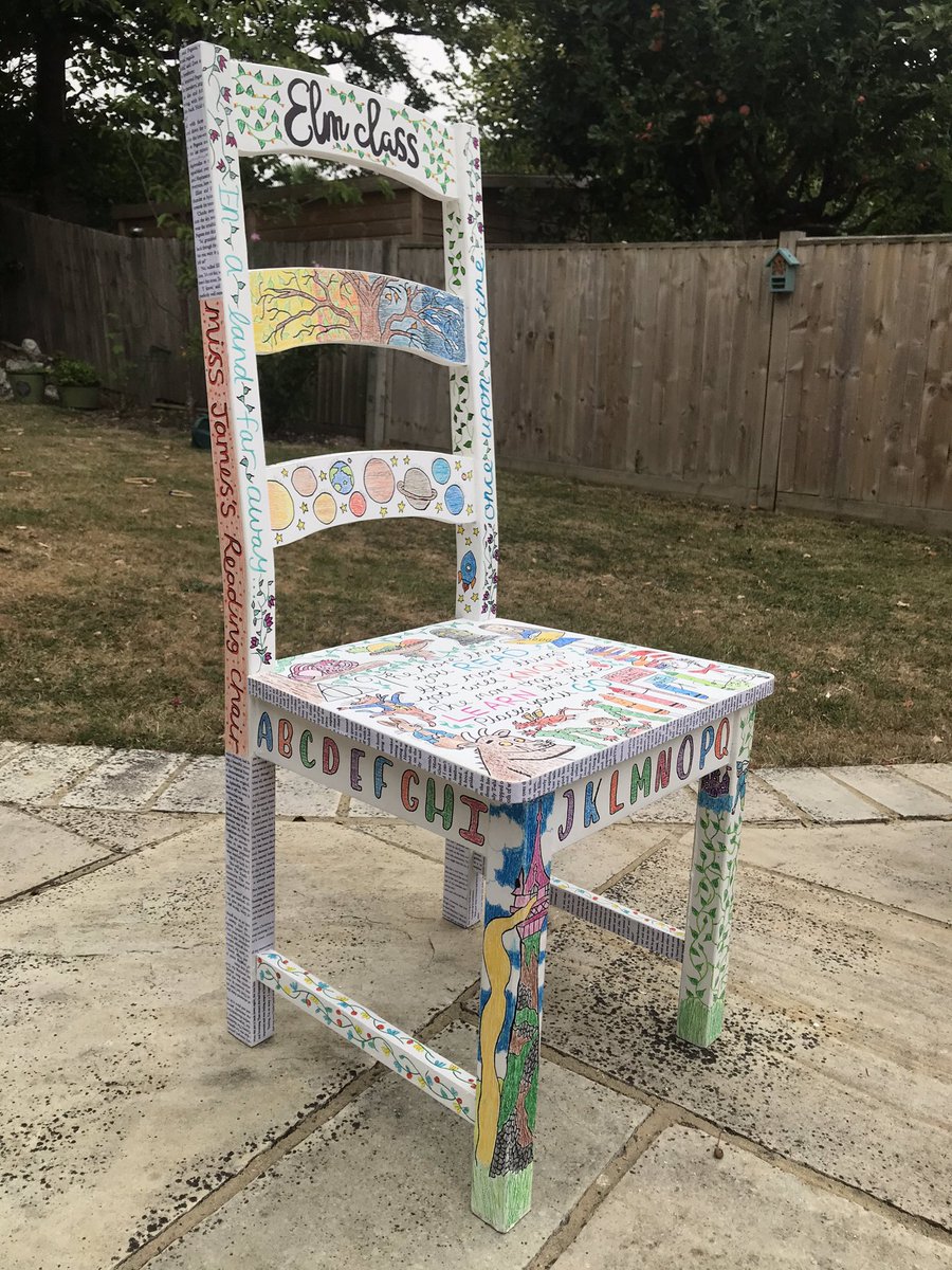 missvjames's tweet photo. First post on #edutwitter! I was inspired by other amazing reading chairs on Twitter, so I decided to create my own for my first class in September 🥰 https://t.co/4VubPu4a6L