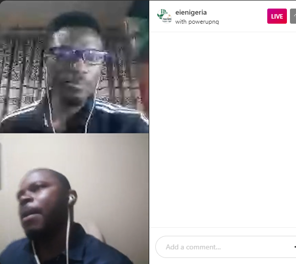 EiENigeria's tweet photo. We are LIVE on IG!
Tune in to be a part of the conversation.
#LightMata https://t.co/jfhUQFdIAp