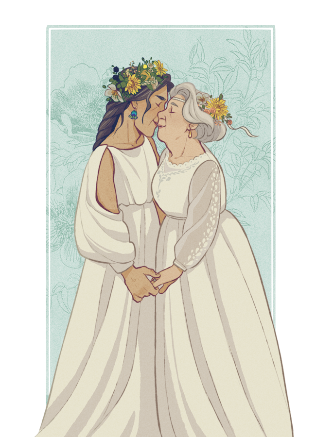 my entry for @Epithalamium_ : a short comic about two elderly brides ? 