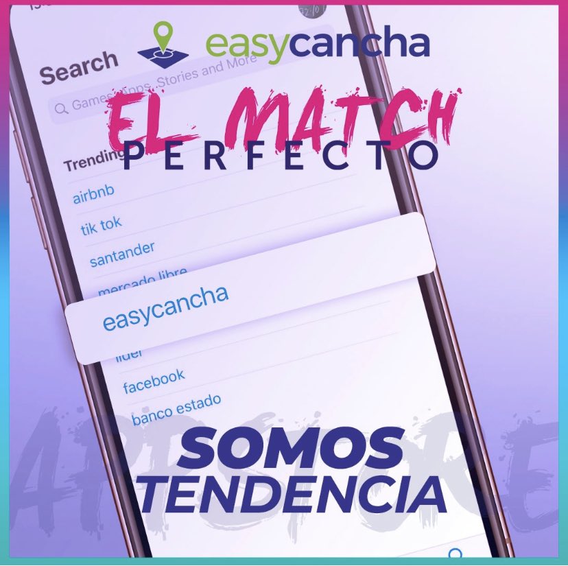 ¡Infinitamente agradecidos! ¡Hoy somos tendencia en la descarga de aplicaciones desde Appstore! Por algo, @easycancha es la app de reservas de canchas más grande de Latinoamérica.