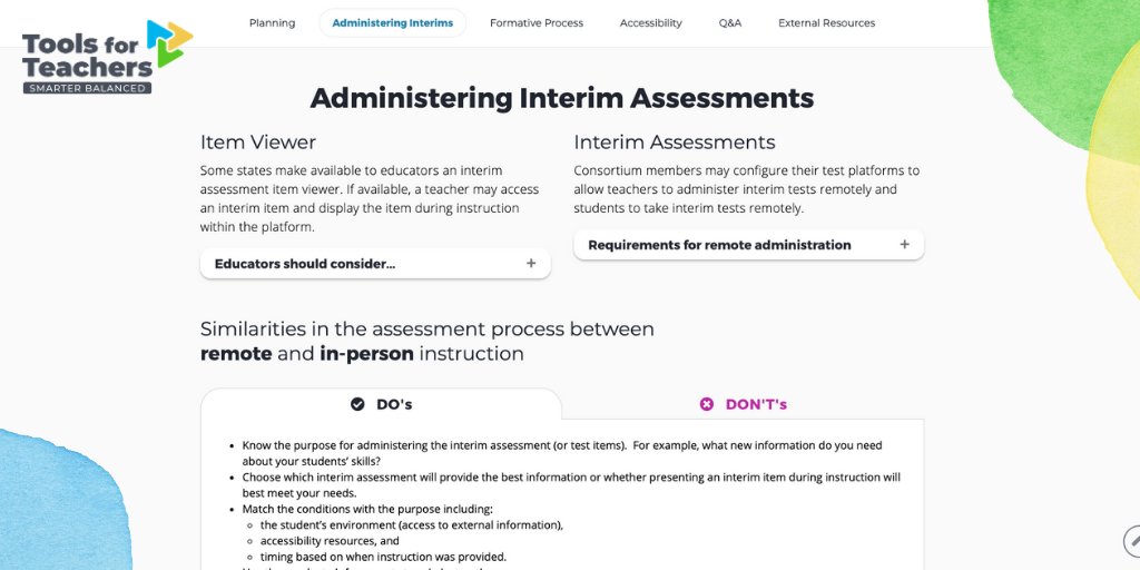 SmarterBalanced's tweet photo. Here's a handy guide to the do's and don't's of administering #SBInterims remotely. Check out the #SmarterBalanced Remote Teaching and Learning website to learn more about how the process differs between in-person and remote instruction! #BackToSchool https://t.co/NkbWqr3ECQ https://t.co/4Afgw7DLGo