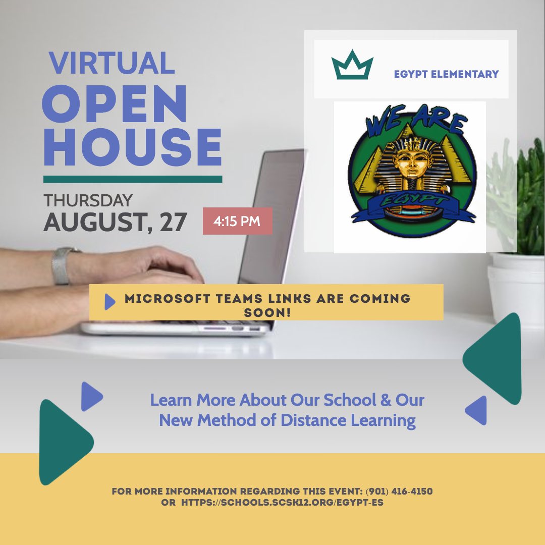 Save the Date! On August 27th at 4:15 pm, we will be hosting our Virtual Open House! Come ready to learn more about our fantastic school and how distance learning will work. A link to the event will be posted later!