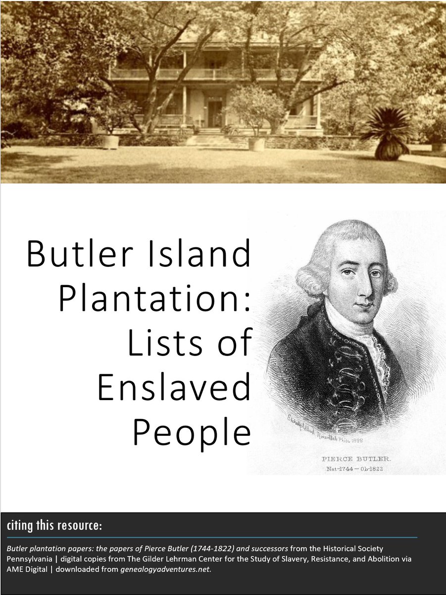 genealogadvent's tweet image. Here's the 1783-1820 Lists of enslaved people held by Maj. Pierce Butler in Georgia.  

genealogyadventures.net/1783-1820-list…

#WeepingTime #GeorgiaGenealogy #enslavedgenealogy