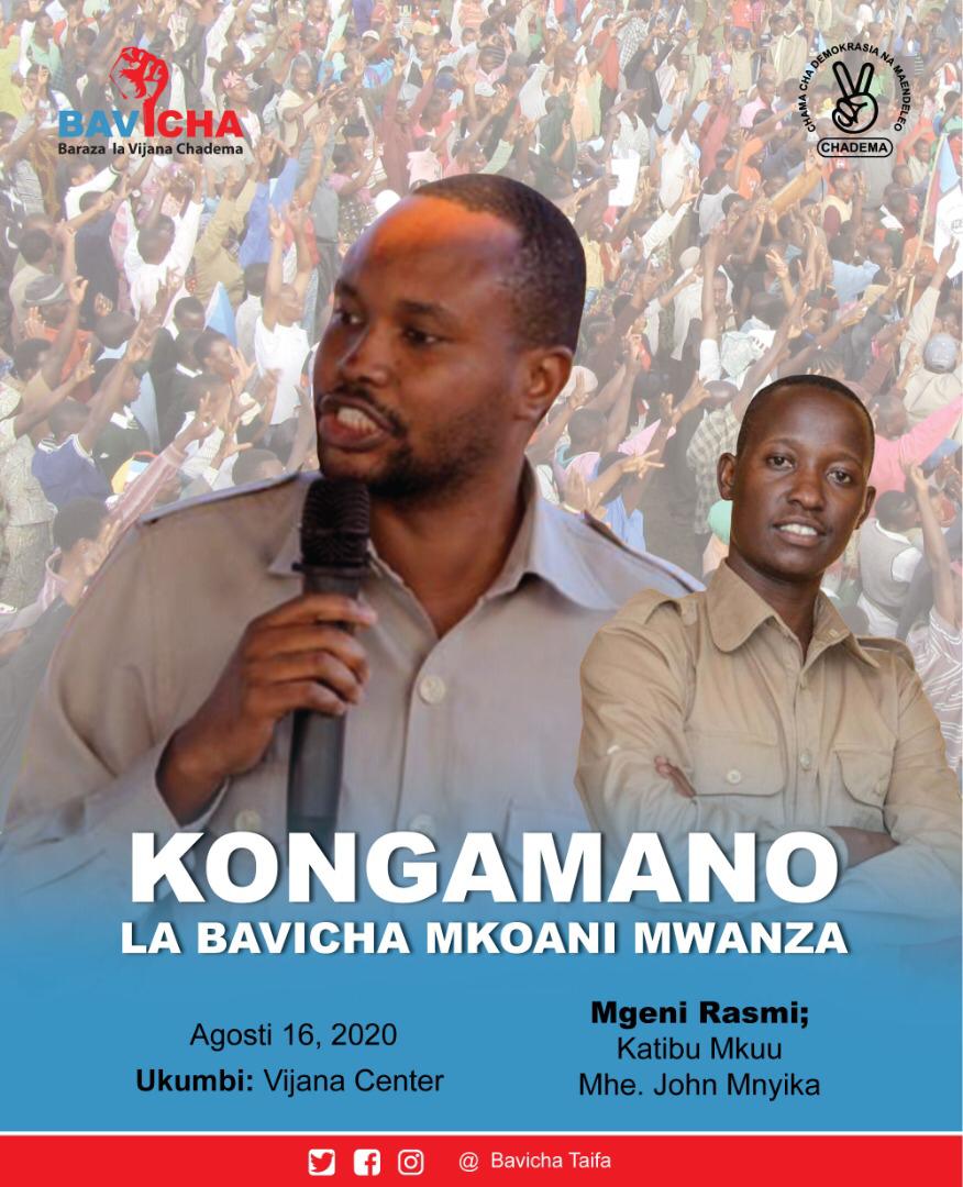 BavichaM's tweet photo. Makamanda tukutane jumapili 16.08.2020 saa 8:00 Asubuhi ukumbi wa #VijanaCenter uliopo Mlango mmoja. Tukazindue sera ya Vijana ya taifa. Mgeni Rasmi atakuwa SG wa chama Mhe. John Mnyika. Kumbuka tutavaa rangi nyekundu kwa ajili ya upendo kwa nchi yetu na wapigania haki. https://t.co/iWMnlfgXgJ