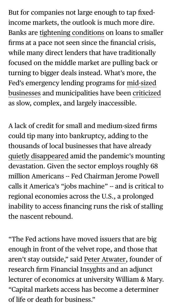 SMEs and MidMarket Firms Effectively “Shut Out of #CoronaCrisis Borrowing Binge” - by Biggest Players #Crisis2020 #capitalmarkets