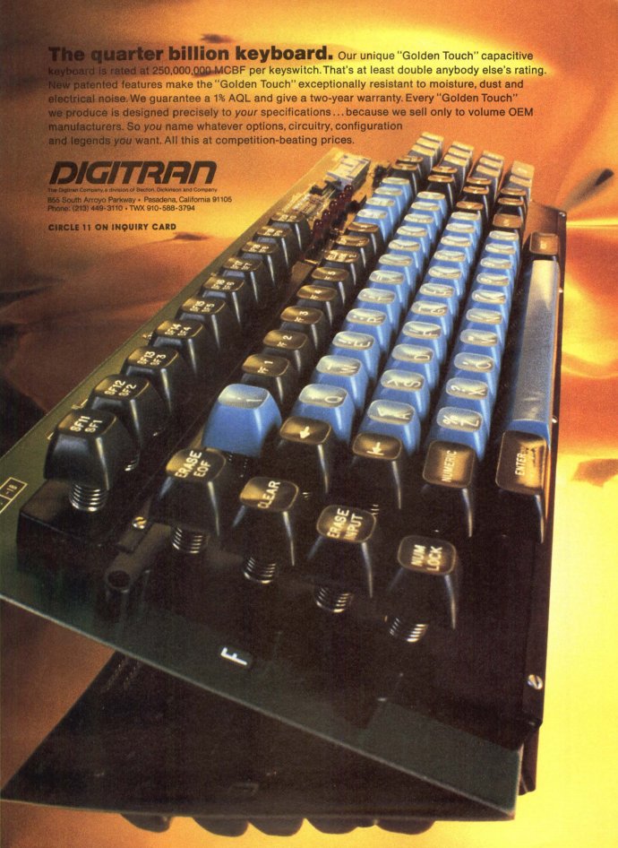 a keyboard ad from Digitran.