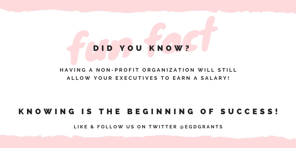 EgdGrants's tweet image. Did you know?
HAVING A NON-PROFIT ORGANIZATION WILL STILL
ALLOW YOUR EXECUTIVES TO EARN A SALARY!
#edgrants #grantwriter #programdeveloper #consultant #smallbusinessdeveloper #501c3 #nonprofit #funding #grants #community #service #servingothers