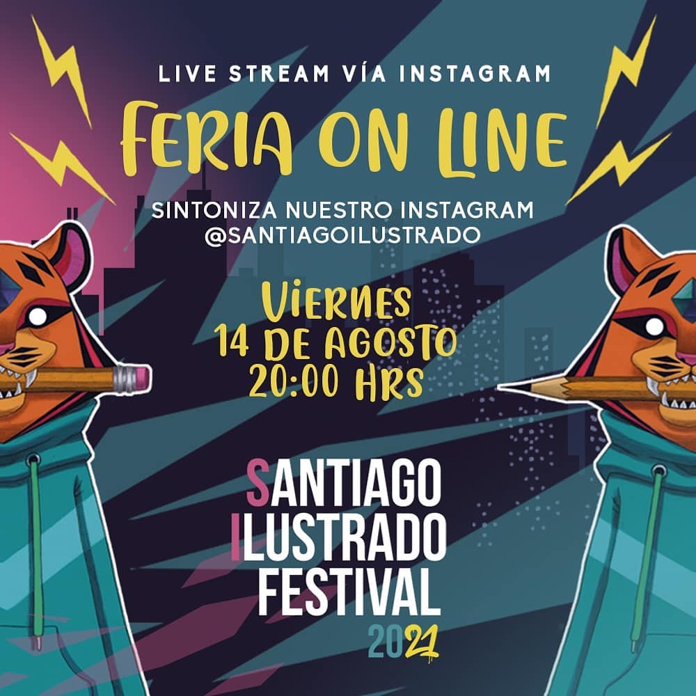 Te invitamos a la Feria #SantiagoIlustrado ¡Conéctate EN VIVO! Hoy VIERNES a las 20hrs (Chile) en Instagram: instagram.com/santiagoilustr…

Comparte con los artistas nacionales invitados, al gran festival que se realizará en febrero 2021.
#HazloAlternativo.