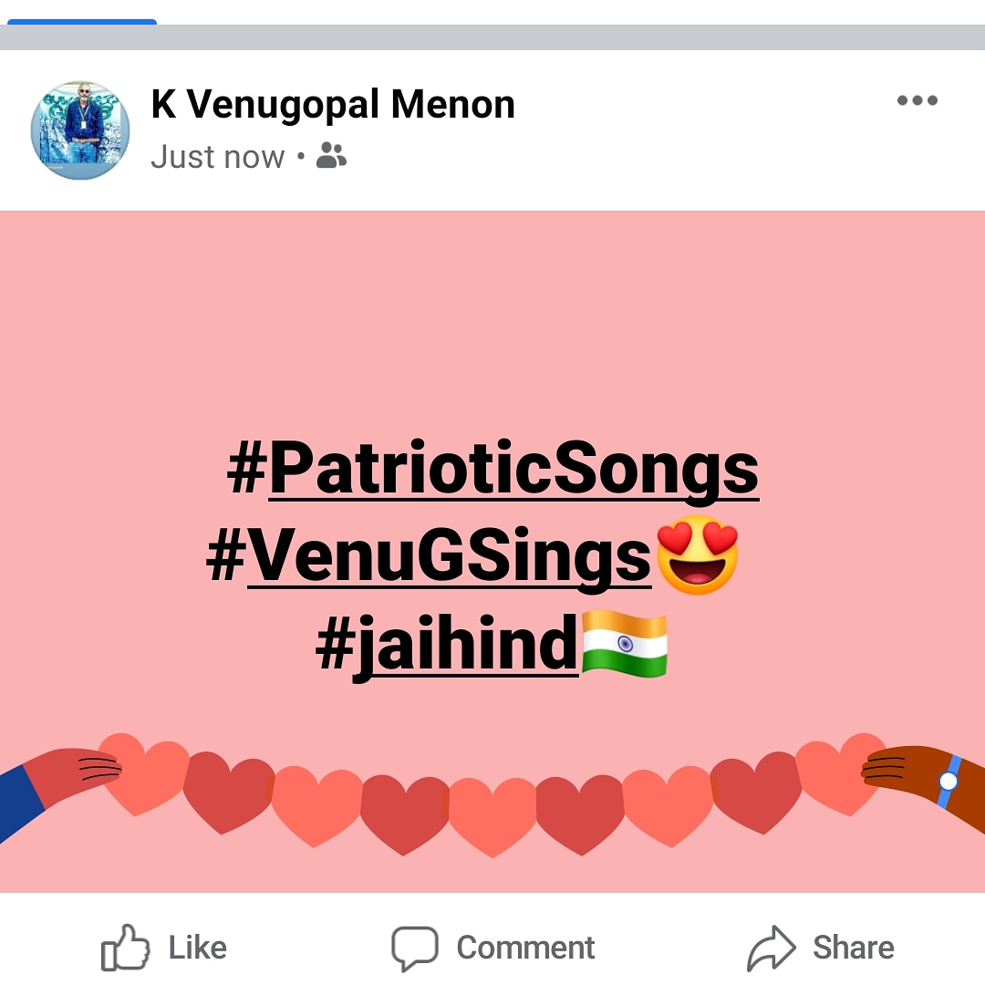 WFHSoDI's tweet photo. #PatrioticSongs #VenuGSings😍  
#jaihind🇮🇳 https://t.co/714QEwGNPk
