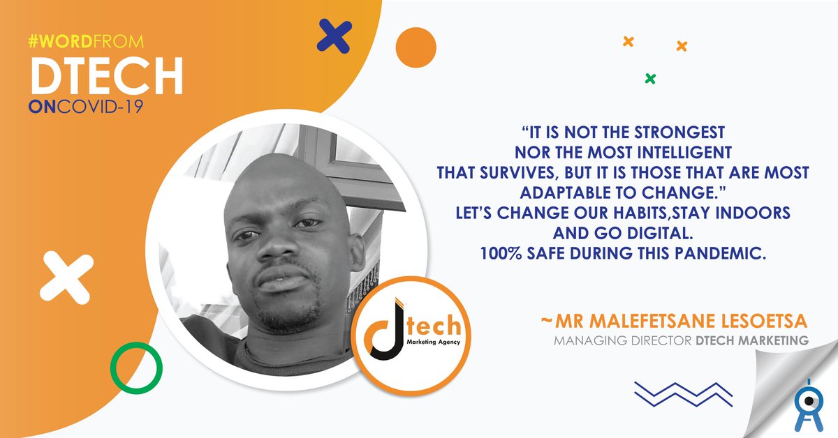 PMS_LSO's tweet photo. ...and we end off the campaign by the #WordFrom DTECH's Managing Director Mr. #MalefetsaneLesoetsa on #COVID19 and business issues.
#StaySafe
#StayProductive
#StayPositive
#DTech
#PMS https://t.co/Q9t9CF5szk